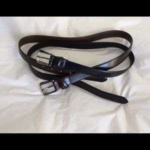 Set of Two Leather Belts - One Black and One Brown